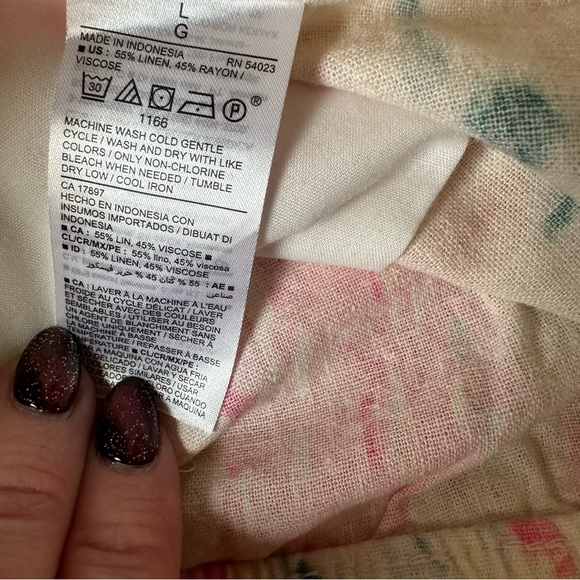 NWT Old Navy High Rise Linen Pink Tie Dye Shorts Size L - Picture 12 of 12